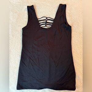 Buckle Black Tank Top with Unique Back Design